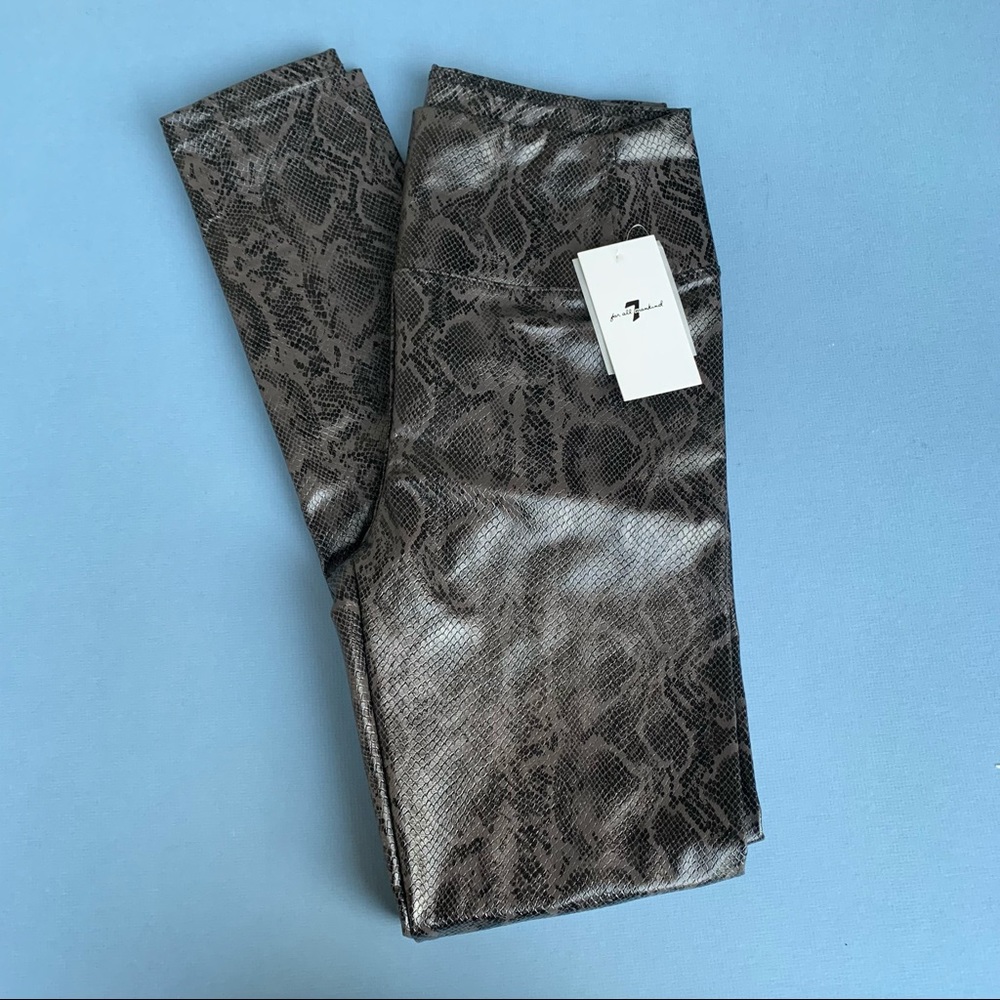 7 for all mankind Faux Leather Leggings Snake Print Size Small